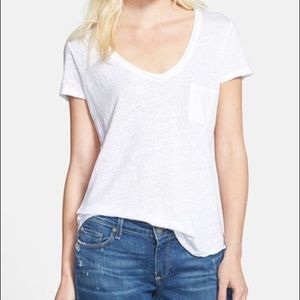 PAIGE Lynne’s White V-Neck Tee
